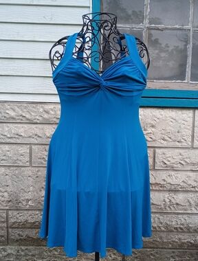 2/$10 Moda International Teal Blue Y2k Summer Dress Medium
